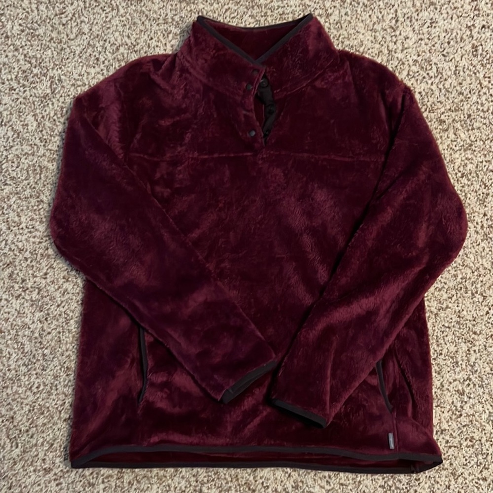 EDDIE BAUER - quarter button up fleece pullover.